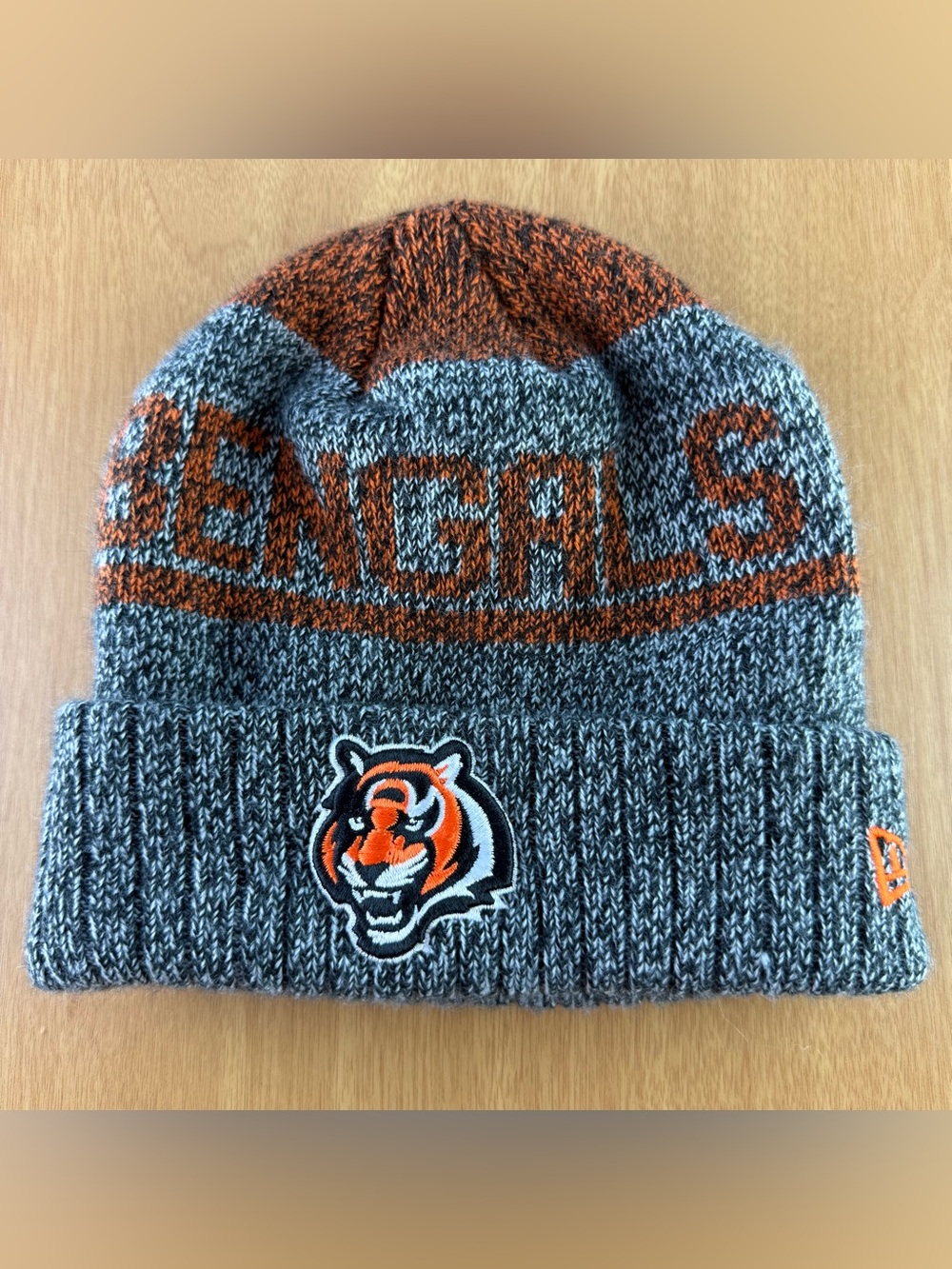 Cincinnati Bengals New Era Cuffed Knit Beanie Hat Gray Orange NFL Adult OSFM